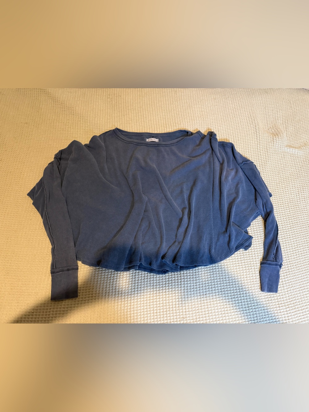 Free People We The Free Microphone Drop Thermal Blue Oversized M - Picture 13 of 16